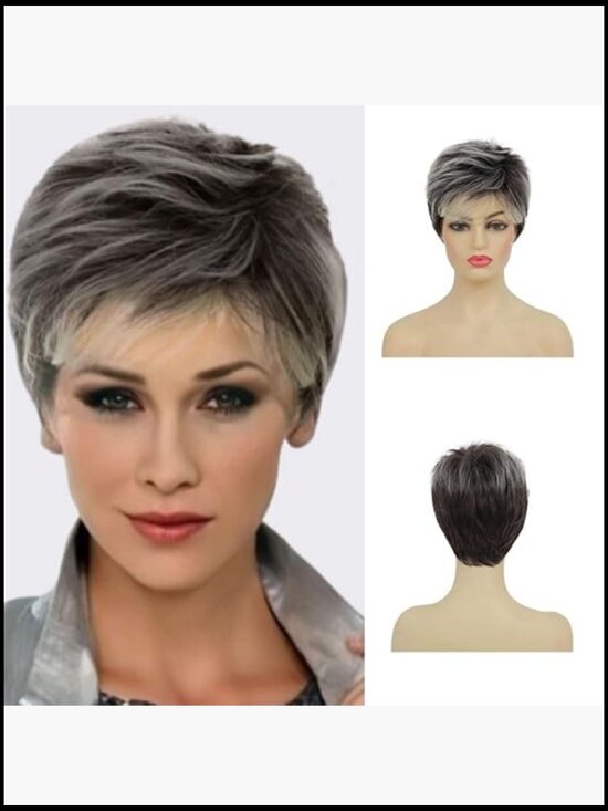Short Layered Fluffy Pixie Cut Wig for Women Heat Resistant Synthetic Daily main image 7